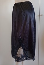 VINTAGE SOTTOGONNA NERO LORRAINE TAGLIA L HALF SLIP SEXY LINGERIE INTIMO