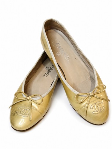 Ballerine chanel oro vernice - chanel,