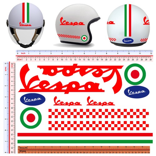 Vespa pvc rosso adesivi casco