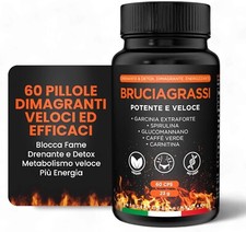 BRUCIA GRASSI POTENTI VELOCI 60 Pillole Dimagranti Veloci e Efficaci 100% Vegan