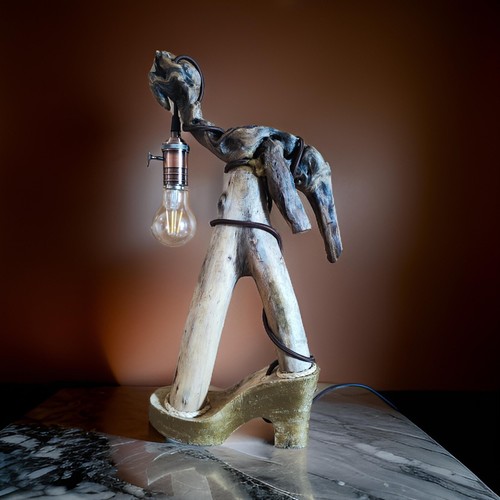 Lampada scultura driftywood - scultura, in
