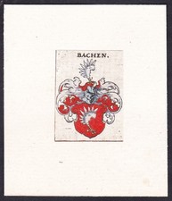 Bachen Wappen Stemma Araldico Incisione In Rame 17° Secolo