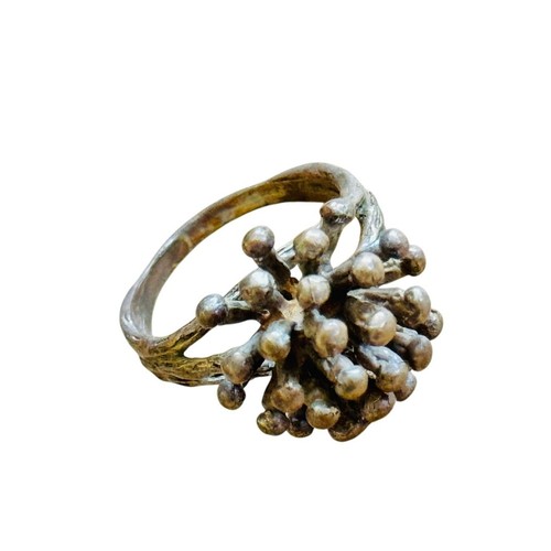 Anello cocktail atomico ottone