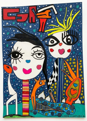Quadro sguardi stellari e - "sguardi,