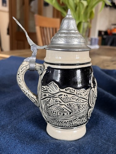 Antique german beer stein with - antique,