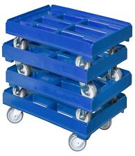 4x Carrello Trasporto Igiene Euroroller per Scatole 60x40 4 Sterzo