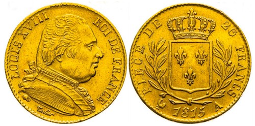 Francia oro franchi 1815 a - 20,