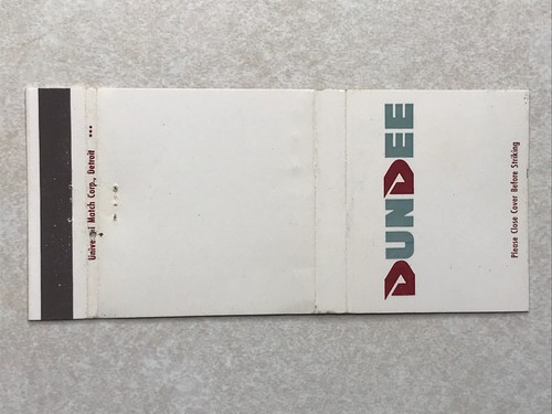Bc375 matchbook cover dundee - bc375,