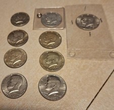 LOT OF 9 SILVER KENNEDY USA
