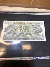 Banconote lire Cinquecento 1966 FDS Banconota 500 Rara Serie A