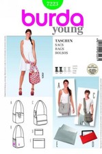 Burda 7223 Donna Borse Borsetta Pochette Spalla Cucito Motivo Abilità: Facile