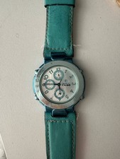 Orologio Vintage Breil Tribe ,con Cronografo,Anni 2000,cinturino In Pelle Verde