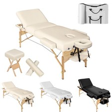 Lettino massaggi pieghevole 3 zone mobile in legno sgabello borsa trasporto 