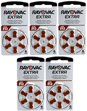 30 batterie RAYOVAC 312 marrone apparecchio acustico PR41 5 BLISTER 