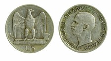 pci4630) Vittorio Emanuele III  (1901-1943) - 5 Lire Aquilino 1928 **