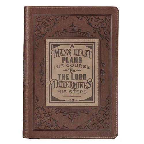 Brown faux leather journal - faux, a
