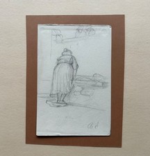 Disegno Schizzo Donna Che Lava