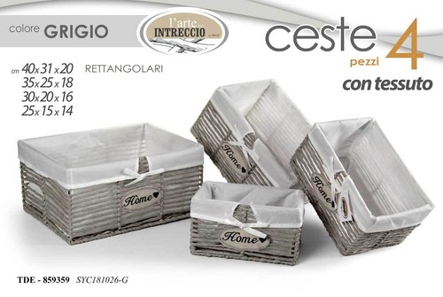Set ceste grigio vimini - ceste,