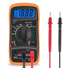 Multimetro Digitale Portatile, LCD Retroilluminato AC/DC Amperometro Voltmetro O
