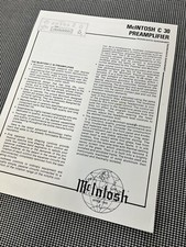 PREAMPLIFICATORE MCINTOSH C30: TECHNI-DATA QUICKSHEET J01139