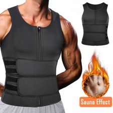 Gilet sauna uomo neoprene sudore body shaper vita allenatore brucia grassi modellante