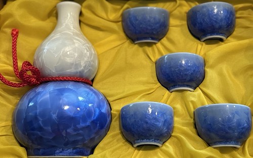 Set sake tè - giapponese, blu