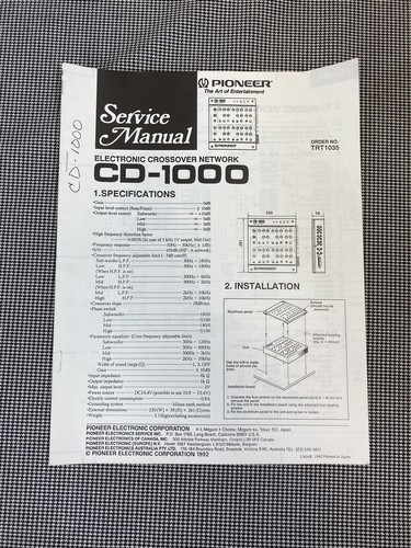 Pioneer electronic crossover - pioneer,