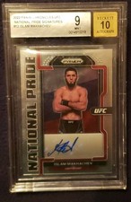 2022 Panini UFC Prizm ISLAM MAKHACHEV National Pride AUTO Beckett 9 1st Auto 10