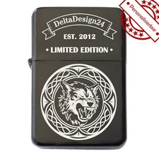 Accendino a benzina nero con