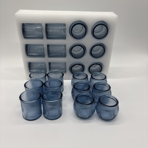 24pz portacandele votivo blu - portacandele,
