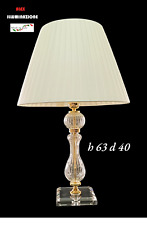 Lampada da Tavolo Elegante bairon cristallo  con riporti oro classica italiana