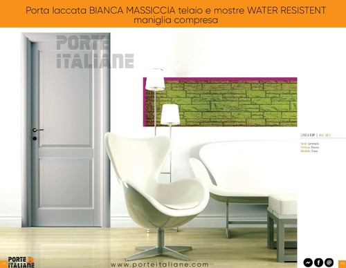 Porta laccata bianca massiccia - laccata,