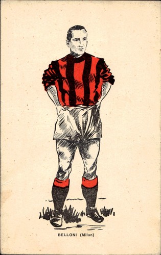 Cartolina calcio milan belloni - calcio,