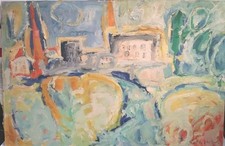 Mario Salmaso, Olio su Tela, 1965, Milano Boom Industriale