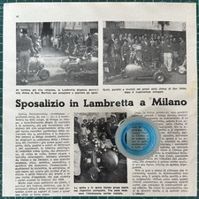 Raro articolo Sposalizio in LAMBRETTA a MILANO  del 1970