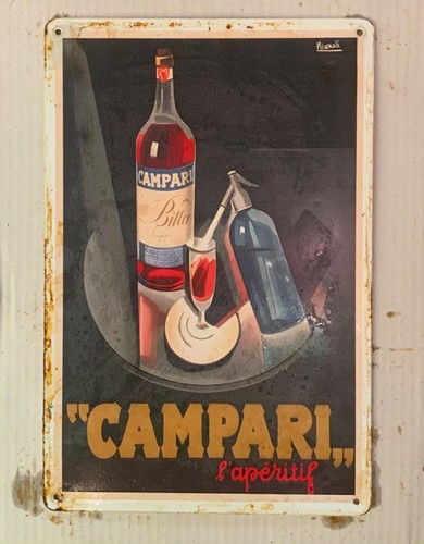 Insegna metallo campari - in,