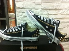 Converse Black Custom Studded