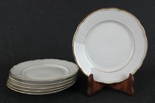 N6 Piatto in porcellana MADE IN Czechoslovakia Piano Vintage Bianco con FILO ORO