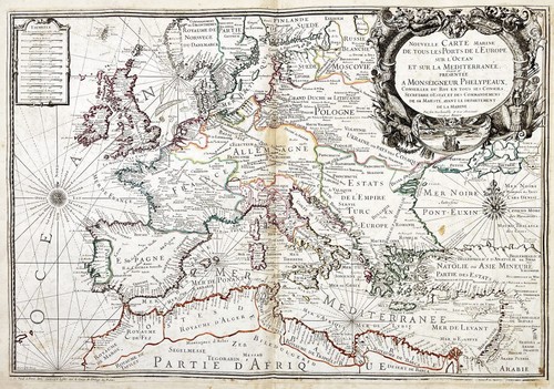 Mappa nautica europa - mappa,