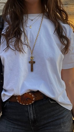 Collana lunga acciaio oro - , con