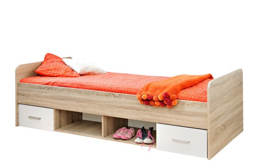 Letto singolo con cassetti
