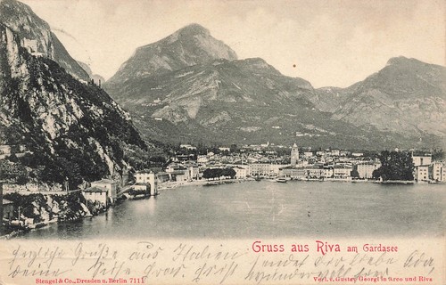 Cartolina riva lago garda - cartolina,
