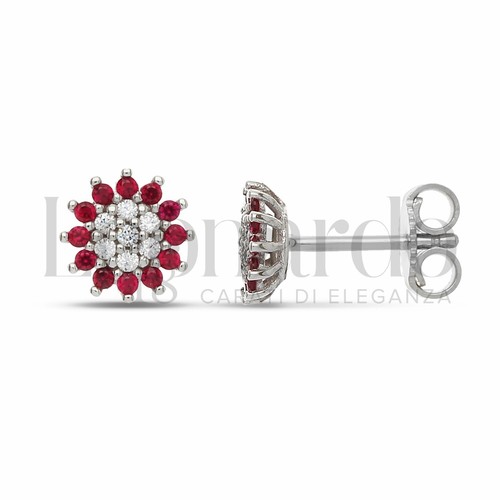 Orecchini fiore zirconato oro