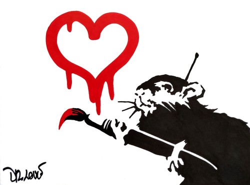 Love rat banksy obey - banksy,