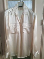Camicia donna seta pura color avorio Ralph Lauren, taglia 8