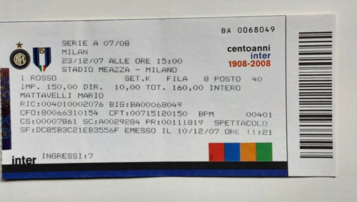 Biglietti stadio derby inter - stadio,
