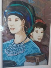 Opera di goffredo civitarese - serigrafia su broccato 