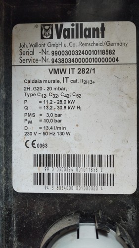 Scheda caldaia gas