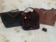 lotto borse donna, 2 vintage in vera pelle e 1 moderna plastica in ottime condiz