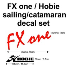FX one HOBIE catamaran kayak boat sailing hull decals stickers 25cm/15cm